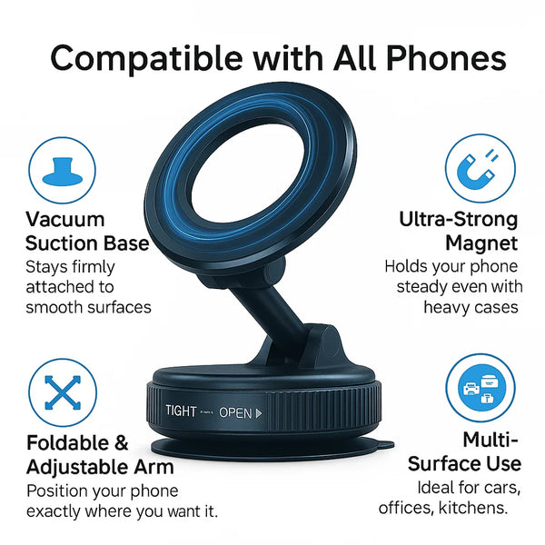 Vacuum Magnetic Suction Phone Holder